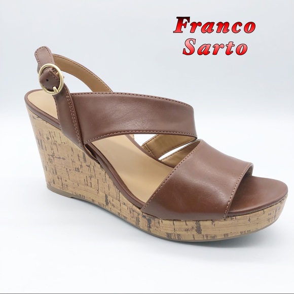 Franco Sarto Shoes - Franco Sarto- Brown Strap and cork Wedge 9